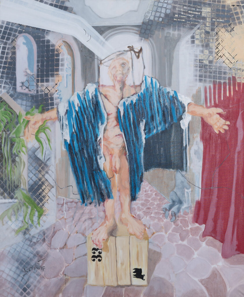 Ecce homo – Im Namen der Menschenrechte, Mischtechnik, 2007, 60 x 80 cm