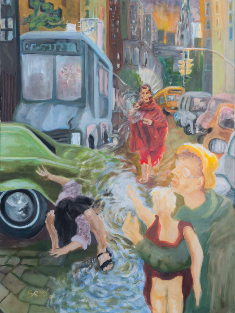 von Fluchthelfern und kleinen Auferstehungen, Mischtechnik, 2009, 80 x 100 cm